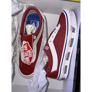 RHUDE VANS Bold NI California Plate Sneakers 4.5 red